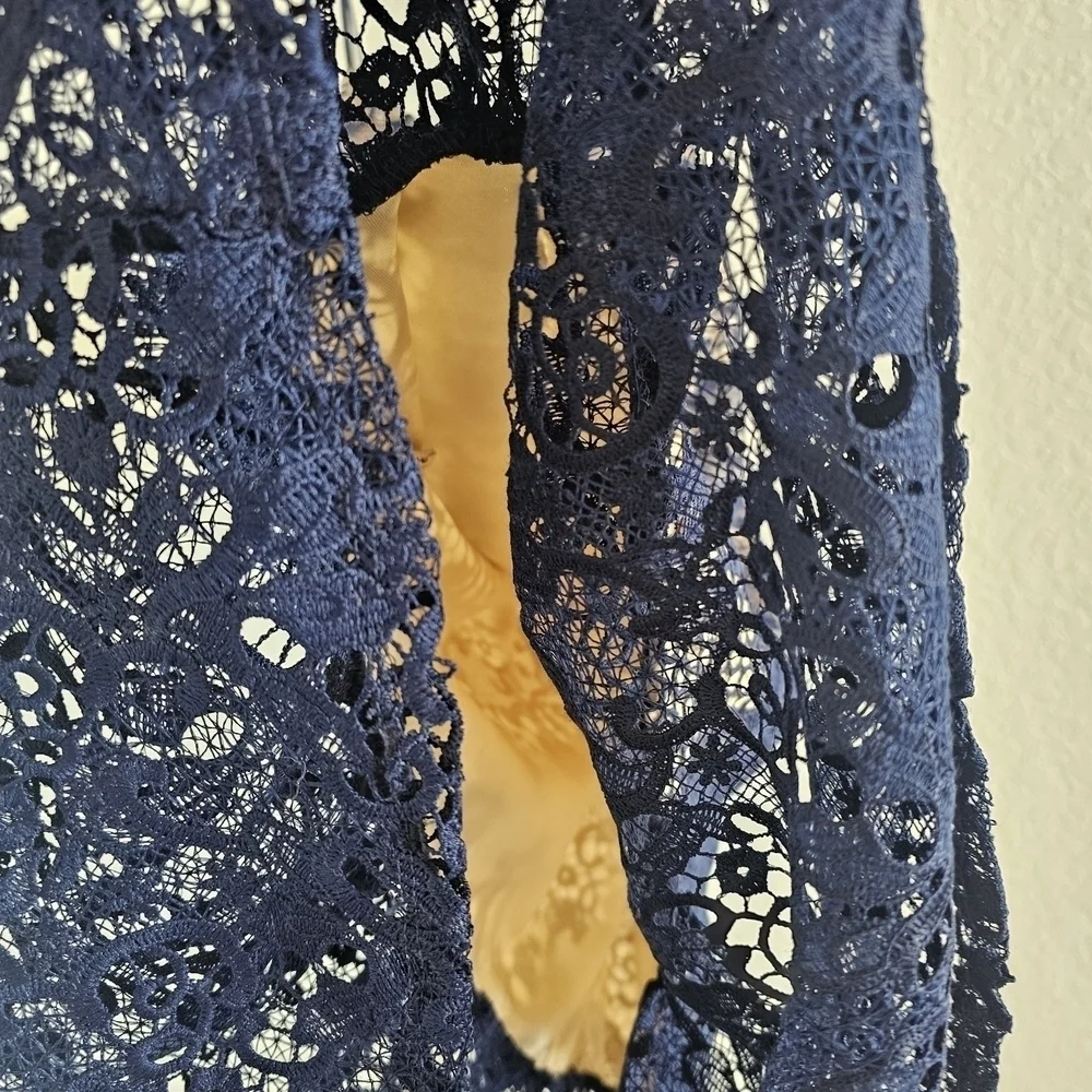NEW Romeo+Juliet Navy Blue Lace Dress Medium Blue - Picture 10 of 16